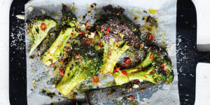 Adam Liaw's broccoli with chilli and parmesan. 
