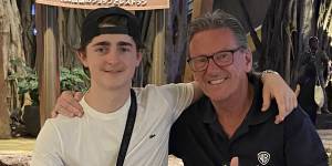 Wayne Holdsworth with his son Mac who took his own life in October 2023,aged 17,after becoming the victim of sextortion.