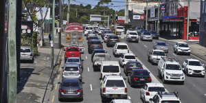 Traffic snarls on Parramatta Road. 
