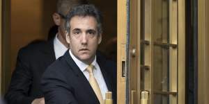 Michael Cohen leaves federal court in New York in 2018.