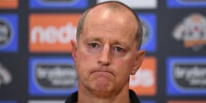 Embattled Wests Tigers coach Michael Maguire.