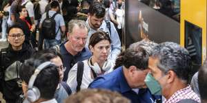 Train delays for afternoon passengers due to industrial action by NSW Rail workers leaving commuters waiting for the reduced services. Photo taken at Chatswood Station 15th January 2025 Photo:Steven Siewert