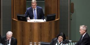 Speaker Tony Smith during a division in the House of Representatives on Tuesday.