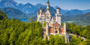 Neuschwanstein Castle,the 19th century Romanesque Revival palace.