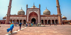 Delhi's magnificent red-coloured mosque,Jama Masjid.