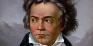 A vintage portrait of Ludwig Van Beethoven. 