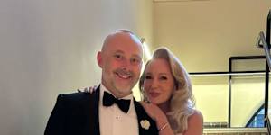 Adam Spence and his wife Annalouise at the luxury Capella Sydney.