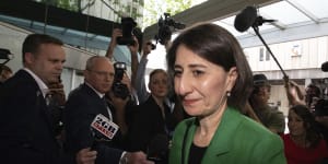 Former NSW premier Gladys Berejiklian outside the ICAC in October 2021.