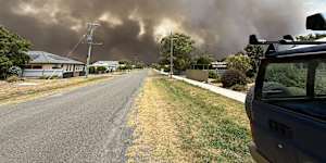 The fire raging in Natimuk on Friday.