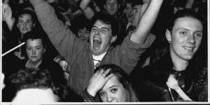 Revellers celebrate in Circular Quay,September 24,1993. 