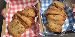The latest viral sensation:Cookie croissants at Tonton Bread,Surry Hills.