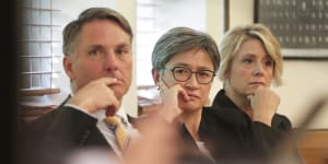 China challenge:Labor deputy leader Richard Marles,foreign affairs spokeswoman Penny Wong and deputy Senate leader Kristina Keneally. 