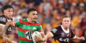 Latrell Mitchell in action during Thursday night’s loss to the Broncos.