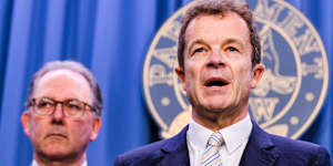 NSW Opposition Leader Mark Speakman and one his potential contenders,the member for Wahroonga,Alister Henskens. 