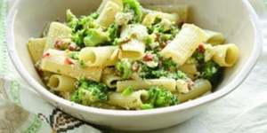 Rigatoni with broccoli,olives and pine nuts
