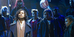 Ben Forster in a scene from Jesus Christ Superstar by Andrew Lloyd Webber and Tim Rice at O2 Arena,London.