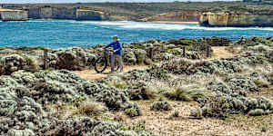 Cyclists must push bikes around the must-see panorama of Loch Ard Gorge walking tracks.