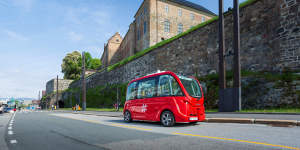 Driverless electric buses in Oslo.