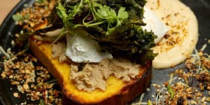 Duck rillettes on pumpkin brioche at District Brewer.