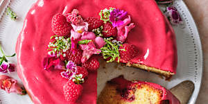 Helen Goh's almond and raspberry ripple cake.