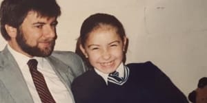 Samantha Smorgon as a child with her father,Robert Smorgon.