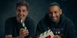 Thanasi Kokkinakis and Nick Kyrgios during the filming of Break Point.