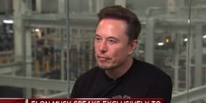 Elon Musk being interviewed on CNBC.