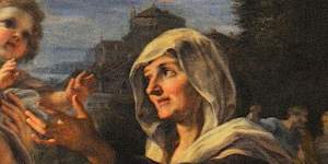 The Blessed Ludovica Albertoni sculpture by Bernini,and painting by Baciccio,at the Church of San Francesco a Ripa.