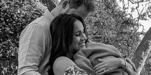 Prince Harry,Duke of Sussex and Meghan,Duchess of Sussex pose with son Archie Harrison Mountbatten-Windsor,earlier this year announcing they were expecting a girl.