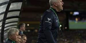 The old firm ... Guus Hiddink and Graham Arnold on the sideline on Thursday night