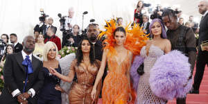 Kamp clan ... (from left) Corey Gamble,Kris Jenner,Kim Kardashian West,Kanye West,Kendall Jenner,Kylie Jenner and Travis Scott.