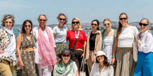 Sisters on tour – the author (kneeling at left) and her group touring Turkey.
