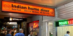 Popular late-night diner:Indian Home Diner on Oxford Street,Paddington.