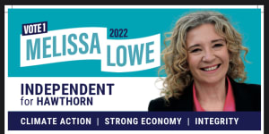 The how-to-vote card from Melissa Lowe that was the subject of a cease and desist letter.