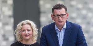 Former health minister Jill Hennessy with Premier Daniel Andrews in 2018.