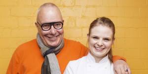 Shaper of chefs:Damien Pignolet with pastry chef Lauren Eldridge. 