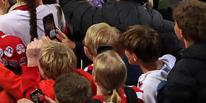 The Swans head into their rooms after the win.