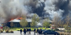 ‘Engulfed in flames’ Fire crews battle blaze at Yarra Valley golf club