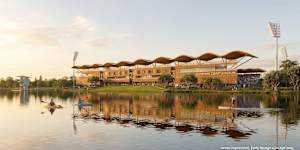 The planned redevelopment of Sunshine Coast Stadium at Bokarina,which will host Olympic competition in 2032.
