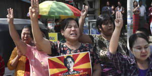 Protests after Aung San Suu Kyi’s arrest in February 2021 were put down brutally by Myanmar’s army. 