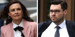 Lisa Wilkinson and Bruce Lehrmann during his Federal Court defamation case in Sydney.