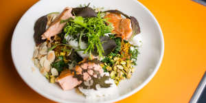 Persian rice kedgeree with salmon is like a security blanket.