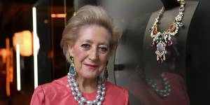 Jeweller Margot McKinney poses for photos at the opening of a Museum of Brisbane exhibition dedicated to her work.