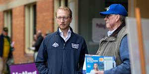 Liberal senator James Paterson was campaigning in Farrer when he clashed with a One Nation volunteer.