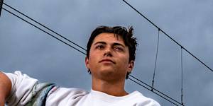 Exchange student Tommaso Bocchini is a fan of Macdonaldtown station,even though he had plenty of time to pose while waiting for a train to the city.