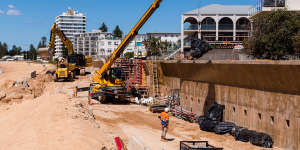 The break wall along Collaroy Beach was built in 2021 in response to severe storm erosion.