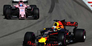 Force out:Daniel Ricciardo on track during the Formula One Grand Prix in Sochi,Russia.