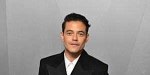 Rami Malek arrives at the Vanity Fair Oscar Party.