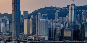 Viking Yi Dun,formerly Viking Sun,cruising into Victoria Harbour,Hong Kong.