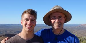 Andrew Denton and his son,Connor,on the Larapinta trail.